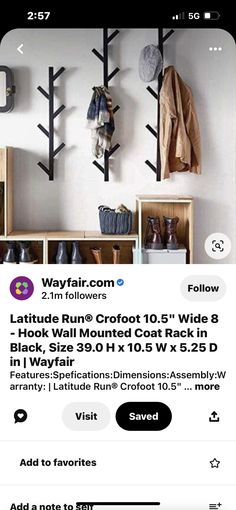 the wall mounted coat rack is on sale