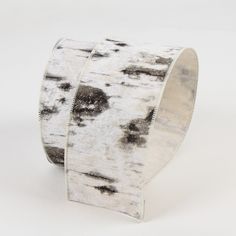 "This long-lasting ribbon can be packed away and reused for many years to come! Materials: Quality Fabric Color: White Birch Dimensions:  2.5\" x 10yd." Candles Wrapping, Birch Tree Bark, Birch Craft, Ribbon Roll, Wedding Display, Rustic Fall Decor, Rustic Candles, Wrapping Party, Ribbon On Christmas Tree