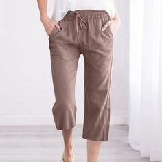 symoid Cotton Linen Capris Pants for Women- Casual Solid with Pockets Cotton Blend Baggy with Drawstring Wide Leg French Terry Clearance Brown Summer Pants for Women Size 3XL symoid is a comprehensive cross-border e-commerce store that mainly deals with Capri Pants for Women product categories. Here you can not only buy Cotton Linen Capris Pants for Women and other quality products at the most affordable price. At the same time, you can also search for other products of our store in the form of Pants Stand, Summer Linen Pants, Linen Capri Pants, Summer Pants Women, Cotton Linen Pants, Solid Color Pants, Summer Linen, Pants With Pockets, Linen Pants Women