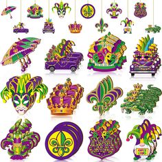 PRICES MAY VARY. Mardi Gras Ornaments Sets: you will receive 36 pieces of masquerade ornaments for Christmas tree decorations in 12 styles, printed with Mardi Gras mask, Mardi Gras truck, gnome, umbrella, crocodile, crown and so on, making your masquerade party shinning Mardi Gras Decorations Application: the masquerade mask ornament are suitable for prom, Mardi Gras party decorations, Mardi Gras birthday party decorations, masquerade party decorations and other carnival theme parties, you can h Mardi Gras Christmas Tree, Masquerade Party Favors, Mardi Gras Christmas, Masquerade Decorations, Mardi Gras Party Decorations, Carnival Party Decorations, Birthday Party Crafts, Mardi Gras Decorations, Carnival Birthday Parties