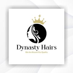 the logo for dymasty hair's we are known for quality