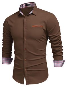 PRICES MAY VARY. HIGH QUALITY -- Cotton Blend, Long sleeve denim shirt for men, perfect for casual, business, make you look great and handsome TRENDY DESIGN -- Turn down collar, inner contrast design shirts/ solid color shirts / long sleeve button dress shirt for fashion men FASHION DENIM -- Lattice collar and cuffs decoration.3 Types of men's button-up shirts for your optional choose.Please carefully choose your size according to our size chart ( Not the Amazon Size Chart ) COZY FEELING -- Spre Denim Shirt For Men, Men's Casual Dress, Casual Dress Shirt Men, Casual Dress Shirt, Mens Fashion Business Casual, Mens Fashion Business, Denim Shirt Men, Long Sleeve Denim Shirt, Shirt Dress Casual