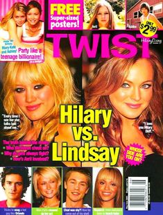 a magazine cover with two women on it