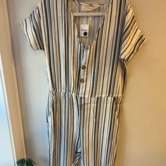 Reposhing This Item I Purchased From @Agoldzz. In Exact Condition As Photos. Never Worn Or Taken Tags Off. Questions? Leave A Comment Below! Casual Striped Jumpsuits And Rompers For Loungewear, Casual Striped V-neck Jumpsuits And Rompers, Striped Jumpsuit, Free People Pants, Gray White, Pant Jumpsuit, Jumpsuit Romper, Free People, Pants For Women