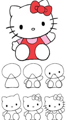 an image of hello kitty cut out with different shapes and sizes to make it look like the