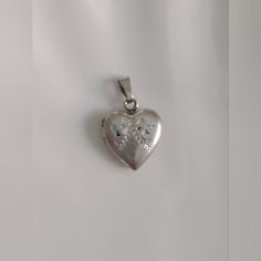 Vintage Sterling Silver 925 Heart Locket Small Dainty Minimalist Pre Owned in Good Condition  inscription on back "21/6/75" Silver Engraved Heart Bracelet For Valentine's Day, Engraved Heart Bracelet In Sterling Silver, Engraved Sterling Silver Heart Bracelet In White Gold, Engraved Heart Bracelet In White Gold Sterling Silver, Engraved White Gold Sterling Silver Heart Bracelet, Classic Silver Heart Bracelet For Anniversary, Wedding Heart Charm Bracelet In Sterling Silver, Wedding Sterling Silver Heart Charm Bracelet, Sterling Silver Heart Bracelet In White Gold