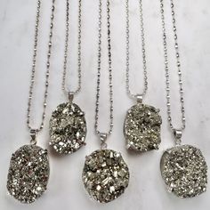 "Pyrite is one of the only stones that grows square crystals! I work with a family run mine in Brazil and we hand select the best stones for you! It's mesmerizing how it sparkles in the light! The neutral color of pyrite allows it to pair well with everything.  *Choose your exact stone, #1-5 left to right. *Pictured on model pyrite #5 with high shine discs necklace  *Pyrite is a powerful protection stone which shields and protects against all forms of negative vibrations and/or energy. Natural p Pyrite Jewelry, Pyrite Earrings, Pyrite Pendant, Pyrite Necklace, Pyrite Crystal, Pendant Necklace Silver, Oval Necklace, Rocks And Gems, Disc Necklace