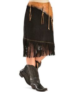 Kobler Leather Women's Leather & Fringe Sioux Suede Skirt | Sheplers Western Dance, Western Look, Dance Skirt, Fringe Skirt, Suede Skirt, Suede Fringe, Skirt Outfit, Sioux, Leather Fringe