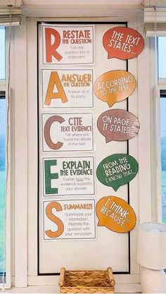 a bulletin board with different types of speech bubbles attached to it's side wall