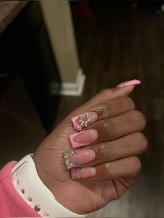 Baby Pink Acrylic Nails, Pink Short Nails, Baby Pink Acrylic, Girly Acrylic, Pretty Gel Nails, Acrylic Nails Coffin Pink