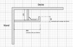 a drawing showing the width of a wall and how it is built into an area