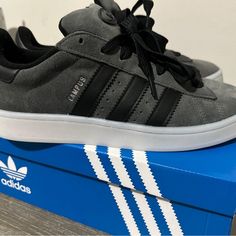 Very Nice Everyday Shoes Adidas Urban Gray Sneakers, Adidas Gray Skate Shoes For Streetwear, Adidas High-top Skate Shoes In Gray, Adidas High-top Gray Skate Shoes, Gray Urban Skate Shoes With Cushioned Footbed, Adidas Campus, Everyday Shoes, Shoes Adidas, Adidas Black