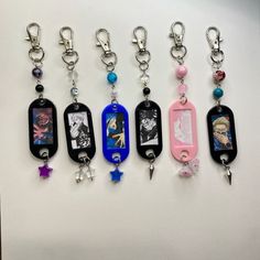 etsy- CreationsByCypress insta- Cypress.Creations Paper Keychain Ideas, Anime Keychain Aesthetic, Hand Made Keychains, Diy Merch Ideas, Key Tags Ideas, Keychain Beads Ideas, Key Chains Ideas, Keychain Aesthetic Ideas, Minimalist Keychain