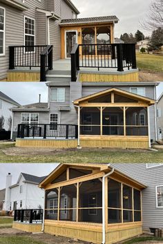 Screened Porch & Stone Ash TimberTech Deck in Lombard, IL Screen In Porch, Screened In Porch Diy, Screened Porch Designs, Porch Addition, Building A Porch, Enclosed Porches, Pergola Attached To House, Deck Designs Backyard