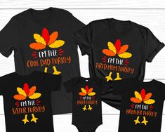 Turkey Matching Family Thanksgiving T Shirts Tha Ksgiving Shirts, Thanksgiving Shirts Vinyl Family Svg, Family Matching Black Tops For Fall, Black Family Matching Tops For Fall, Family Matching Black Tops With Funny Print, Black Family Matching Tops With Funny Print, Black Tops With Funny Print For Family Matching, Black Family Matching Tops With Funny Text, Black Tops With Funny Text For Family Matching