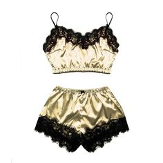 Indulge in luxury with our Honey Honey Two Piece Nightwear. Made from premium silk, this two piece set features a delicate lace design. Enhance your nighttime routine with the ultimate comfort and style. Shaping Swimsuit, Chic Swimsuit, Top Lingerie, Satin Sleepwear, Model Looks, Tianjin, Lace Camisole, Sleepwear Sets, Pajama Set Women