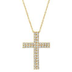 1.75 Carat Natural Diamond Cross Pendant Necklace 14k Yellow Gold G Si 18'' Chain 100% Natural Diamonds, Not Enhanced In Any Way Round Cut Diamond Necklace 1.75ct G-H Si 14k Yellow Gold Pave Style 5.8 Gram 1 5/16 Inch In Height, 15/16 Inch In Width 44 Diamonds N5595y All Our Items Are Available To Be Ordered In 14k White, Rose Or Yellow Gold Upon Request. Diamond Jewlery, Diamond Jewelry Store, Pearl Necklace Wedding, Gold G, Diamond Cross Pendants, Rose Gold Chain, Diamond Cross, Pink Necklace, Faux Pearl Necklace