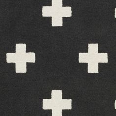 black and white fabric with crosses on it