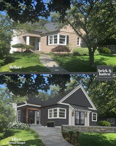 the before and after pictures of a house