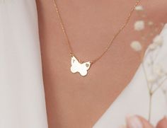 "Butterfly Necklace, Mothers Day Gift, Christmas Gift, Initial Necklace, Letter Necklace, Butterfly Pendant, Gift for Her, Personalized Gift This simple yet beautiful letter necklace makes a precious birthday gift that you can personalized to add a sweet touch. Show your appreciation for your loved one with this meaningful detail or use it to complement your outfit. * Material: High Quality 925 Sterling Silver and 14k solid gold * Finished Color: Sterling Silver,Rosegold Filled or 14K Gold Fille Personalized Charming Charm Necklaces As Gift, Charming Personalized Necklaces For Mother's Day, Charming Personalized Necklace For Mother's Day, Personalized Charming Necklace For Mother's Day, Butterfly Pendant Necklace For Mother's Day, Charms Name Necklace For Mother's Day Gift, Charm Name Necklace For Mother's Day Gift, Charming Personalized Necklaces As A Gift, Mother's Day Name Necklace With Charms