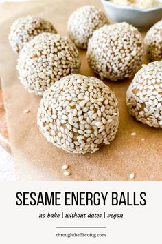 labelled sesame energy balls on a wooden board next to a bowl of sesame seeds. Tahini Oats, Low Histamine Foods, Lunch Box Idea, Low Histamine Diet, Healthy Food Habits, Low Histamine, Light Breakfast, Oats Recipe, Protein Ball