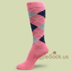 MA028: PINK LIGHT GREY NAVY GROOMSMAN ARGYLE SOCK FOR WEDDING Navy Groomsman, Midsummer Wedding