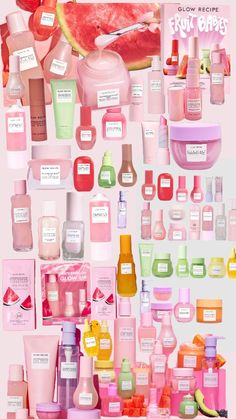 GLOW RECIPE! 🍓💗 + can you find the hidden chick?! (comment: found it! Once you have! 😁💗) Makeup Collage, What's In My Purse, Perfume Body Spray, Pretty Skin Care, Pretty Skin, Pretty Makeup, Korean Skincare