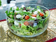 Festive Salad with Tomatoes, Basil and Mozzarella in a Creamy Vinaigrette Recipe | Valerie Bertinelli | Food Network Valerie's Home Cooking Recipes, Creamy Vinaigrette, Festive Salad, Tomato Basil Salad, Basil Mozzarella, Salad With Tomatoes, Christmas Salads, Vinaigrette Recipe, Citrus Salad