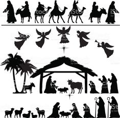 the silhouettes of christmas nativity