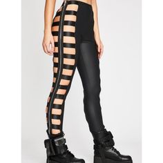 These Incredible Dollskill/Poster Grl Zip Rave Pants Are Basically Brand New. Size Xs. Worn Once. Edgy Pants, Ribbon Pants, Rave Leggings, Mermaid Pants, Rave Outfits Men, Rave Pants, Vinyl Leggings, Classy Prom, Shop Poster