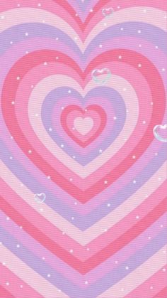 a pink and purple heart pattern with bubbles