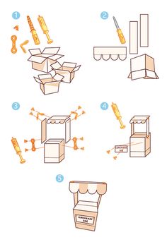 the instructions for how to make an open cardboard box