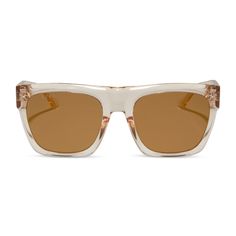 diff eyewear featuring the easton square sunglasses with a vintage rose crystal frame and brown with gold flash lenses front view Rounded Nose, Lauren Lane, Arty Fashion, Tori Kelly, James Decker, Jessie James Decker, Lauren London, Rose Crystal, Diff Eyewear