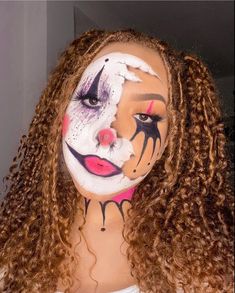 Scary Clown Makeup Looks For Halloween 2020 - The Glossychic Female Clown Makeup Scary, Dark Clown Makeup, Womens Scary Clown Makeup, Sinister Clown Makeup, Scary Neon Clown Makeup, Clown Makeup Looks, Makeup Looks For Halloween, Scary Colorful Clown Makeup