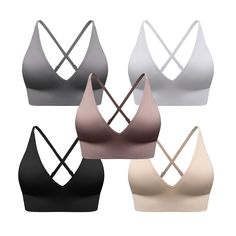 PRICES MAY VARY. Feature: everyday basic bralette, deep v neck, triangle bra, spaghetti straps, removable pads, seamless bralette, soft material, sexy bra. Material: 90% Polyester, 10% Spandex.Package included 1 piece bra. Size Recommendation S:30A 30B 30C 32A 32B , M:30D 32C 34A 34B 34C, L：34C 36A 36B 36C XL:36D 38A 38C 38D Occasions: perfect for even girls，everyday，summer dress，A-B cups，indoor and outdoor wear,yoga， sports ,workout,gym Notes: Hand wash is recommended or using mesh laundry bag Gym Notes, Bra Image, Sports Workout, Strappy Bra, Mesh Laundry Bags, B Cup, Lounge Lingerie, Yoga Bra, Everyday Bra