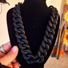 Beautiful And Unique Statement Necklace By Daisy Fuentes. Brand New With Tag From Macy's Trendy Black Chain Link Jewelry, Black Necklace With Adjustable Chain, Black Chain Link Necklace With Adjustable Chain, Black Chunky Chain Necklace, Trendy Black Chain Link Necklace, Trendy Black Chunky Chain Necklace, Black Chain Link Necklace For Party, Handmade Black Chain Necklace For Party, Black Chunky Chain Necklace Gift