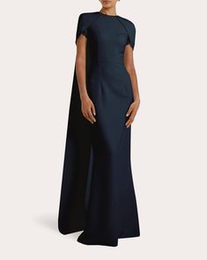 Ginkgo Cape Gown Mom Dresses, Cape Gown, Royal Clothing, Crepe Gown, Black Cape, Turkey Size, Mom Dress, Midnight Navy, Girl Stuff