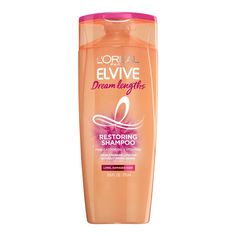 Long hair goals? Elvive Dream Lengths strengthens hair’s length and helps seal split ends. To save your length inch by inch! L'Oreal Paris Elvive Dream Lengths Restoring Shampoo for Long, Damaged Hair, 12.6 fl oz; Restoring Shampoo for long hair visibly repairs lengths without weigh down Formulated with Fine Castor Oil and Vitamins B3 and B5; Paraben-free Sweet, indulgent candy fragrance with notes of pomegranate, caramel orchid and milk sorbet Bottles made with 94 percent recycled plastic not i Pomegranate Caramel, Shampoo For Long Hair, Long Hair Goals, Frizzy Wavy Hair, Inch By Inch, Oily Scalp, Personal Care Products, Hair Strengthening, Split Ends