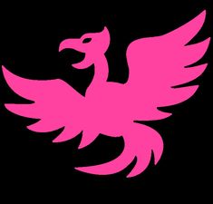 a pink bird flying in the air with its wings spread