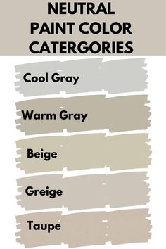 the neutral paint color palette is shown with different shades and colors to choose from, including warm