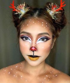 Netball Outfit, Makeup Look Asian, Beabadoobee Makeup, 90 Makeup, 1920 Makeup, Reindeer Makeup, Halloween Bunco, Holiday Eye Makeup, Xmas Makeup