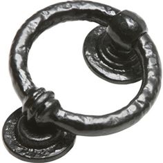 a black metal hook with the words home & garden essentials on it's side