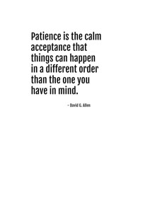 a quote from david g allen on being patient