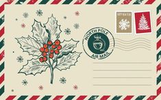 Christmas Postcard Ideas, Holiday Logo Design, Holiday Logo, Mail Art Envelopes, Christmas Graphic Design, Christmas Mail, Graphic Design Cards, Scrapbook Printing, Christmas Envelopes