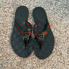 Gently Used Worn Once Black Gucci Sandal/Flip Flop Black Gucci Sandals, Gucci Shoes Women, Gucci Sandals, Gucci Black, Gucci Shoes, Flip Flop, Flip Flop Sandals, Women's Shoes Sandals, Black Red