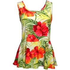 tangerine hawaiian peplum top Hawaii Usa, Dressy Pants, Skirt Summer, Hawaiian Style, Tropical Floral, Floral Fabric, Floral Blouse, Summer Shorts, Casual Jeans