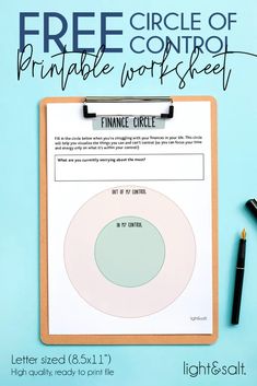 a clipboard with the text free circle of printable worksheet