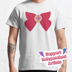 Standard fit with double-needle hems for durability. Solid colors are 100% preshrunk cotton, heather colors are cotton blend. Range of colors available, with the option to print on front or back. Size range S-3XL, suitable for men and women. Sailor Moon inspired bow. Share your items with #alexistitch to be posted on instagram & tumblr! :3 Follow @alexistitch on instagram for updates/contests/more! Note: the printed t-shirt colors will be much brighter when printed, RedBubble compresses the shown image a lot Sailor Moon Bow, Sailor Moon R, Sailor Bow, Sailor Mercury, Buy Crystals, Crystal Stars, Star Pendant, Sailor Moon, Solid Colors