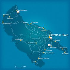 the map of zakythos town