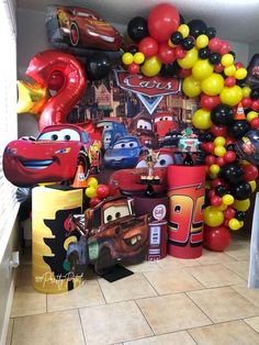 cars birthday party decorations and balloons